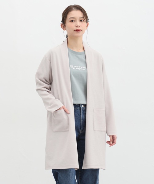 「Honeys」 カーディガン LL グレイッシュベージュ レディース_画像9