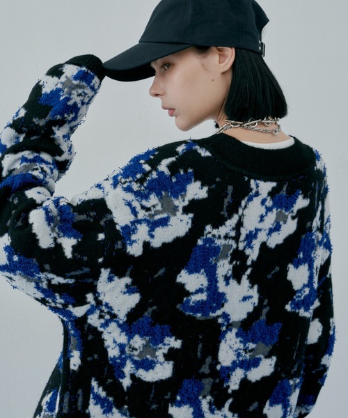 「AIVER」 ニットカーディガン LARGE グレー メンズ_画像5