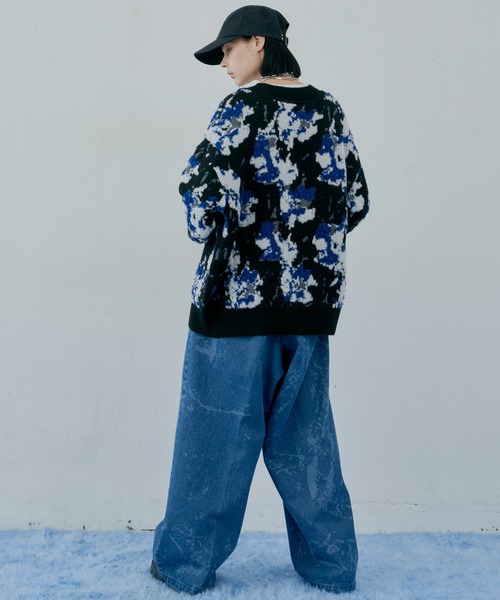 「AIVER」 ニットカーディガン LARGE グレー メンズ_画像9