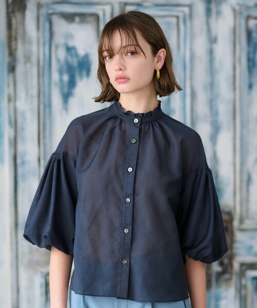 「DRESSTERIOR」 7分袖ブラウス 34 ブルー レディース_画像3