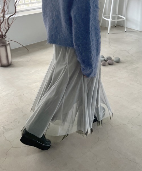 「JEANASIS」 フレアスカート SMALL ネイビー レディース_画像2