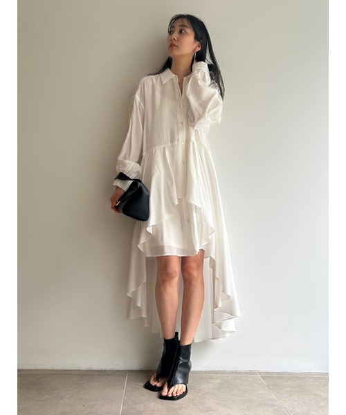「SNIDEL」 長袖シャツ 0 ベージュ レディース_画像6