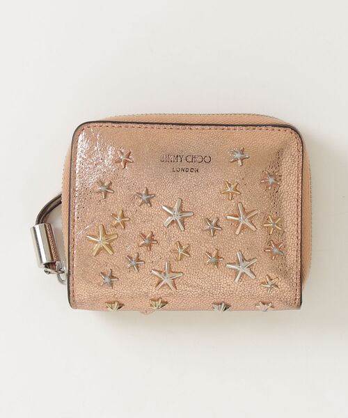 【美品】Jimmy Choo・スタースタッズ・ゴールド 二つ折り財布 JIMMY CHOO（ジミーチュウ） スタースタッズ 二つ折り 財布 - ゴールド