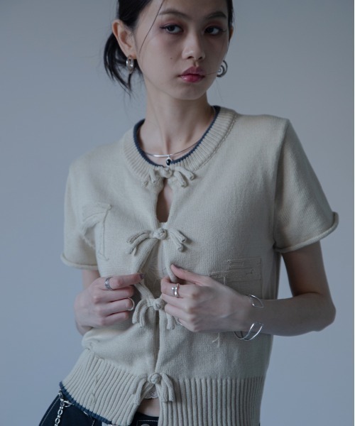 【極美品】ISSEIMIYAKE チャイナボタン プリーツカーディガン M カーディガン チャイナボタンハーフスリーブカーディンガン/新色追加