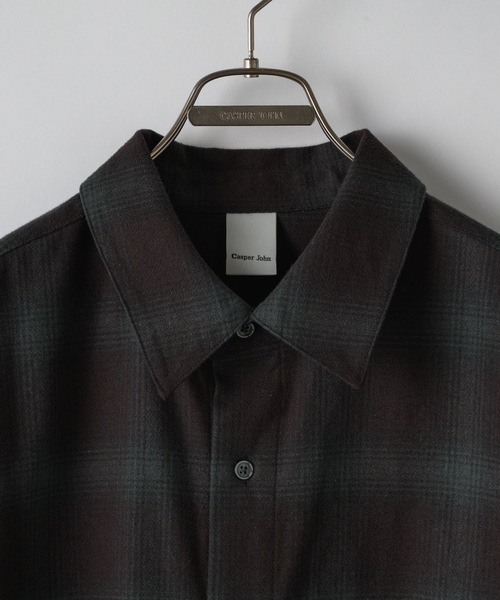 「Casper John」 長袖シャツ MEDIUM グリーン メンズ_画像3