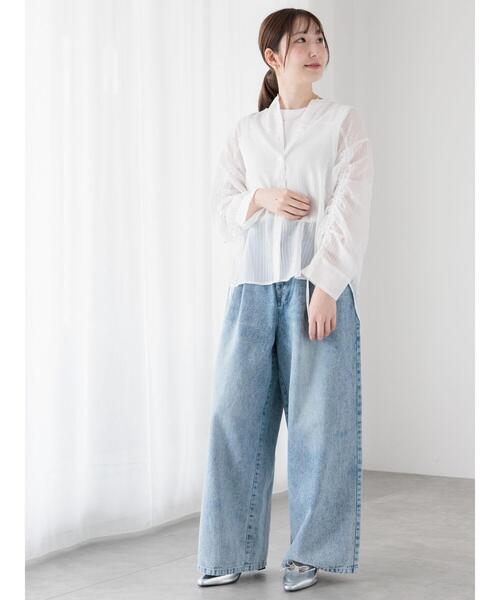 「Te chichi TERRASSE」 デニムパンツ L ブルー レディース_画像7