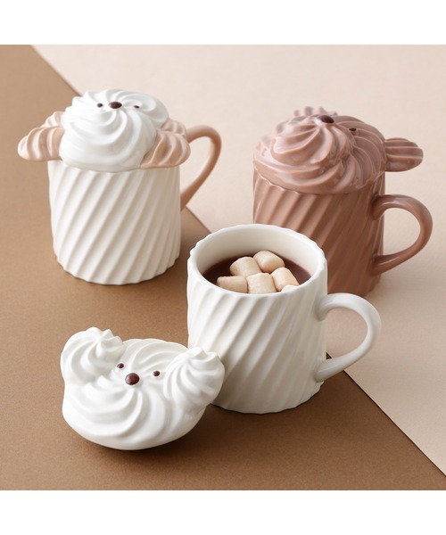 Francfranc（フランフラン） 食器 ホイップ マグ チョコレート 蓋付き