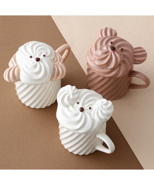 Francfranc（フランフラン） 食器 ホイップ マグ チョコレート 蓋付き