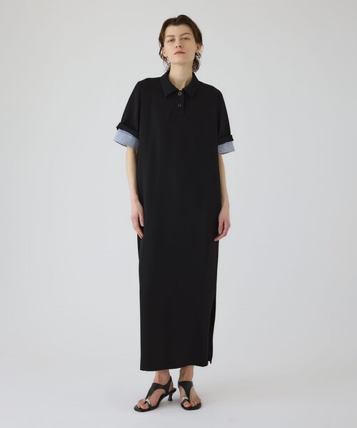 リムアーク　ニットシャツワンピース　ブラック　美品　rim.ark RIM.ARK(リムアーク)｜Stripe shirt OP/ワンピース/ブラック の通販