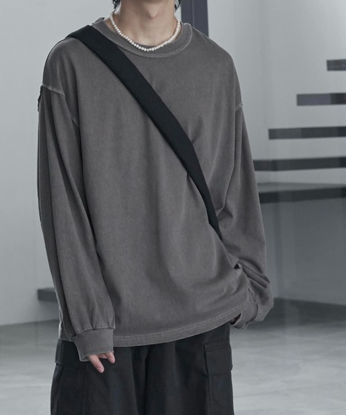 「ADAMASTE」 長袖Tシャツ MEDIUM ライトグレー メンズ_画像4