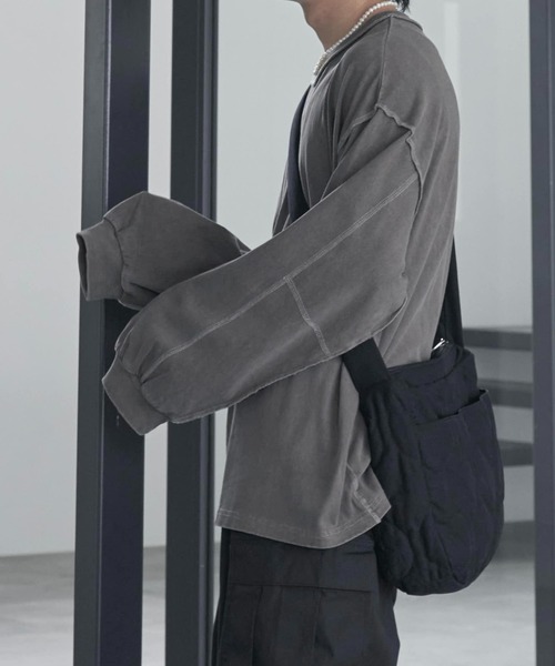 「ADAMASTE」 長袖Tシャツ MEDIUM ライトグレー メンズ_画像5
