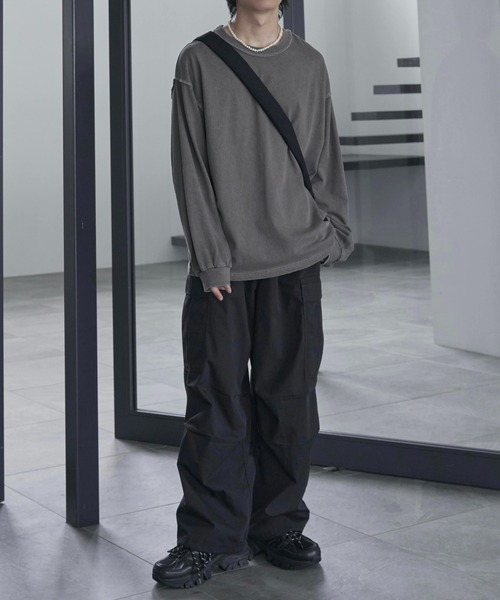 「ADAMASTE」 長袖Tシャツ MEDIUM ライトグレー メンズ_画像9