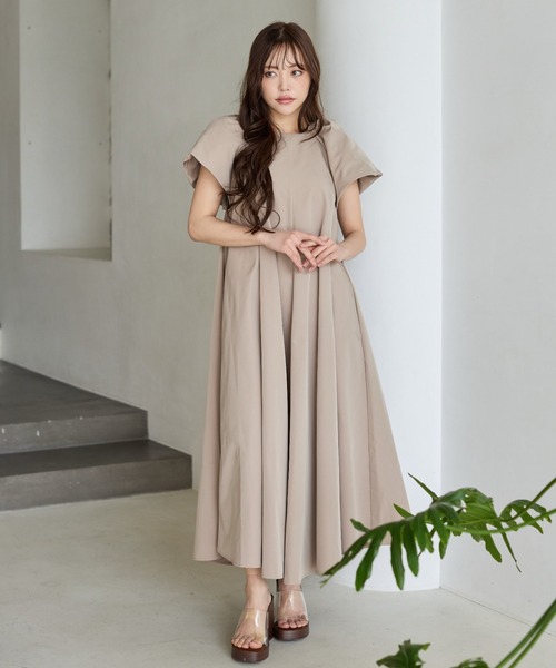 ワンピース VOLUME SLEEVE A LINE DRESSの画像