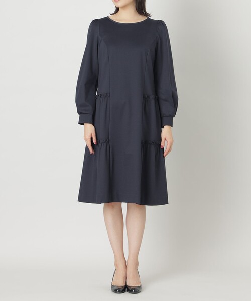 「TO BE CHIC」 長袖ワンピース 40 ダークネイビー レディース_画像3