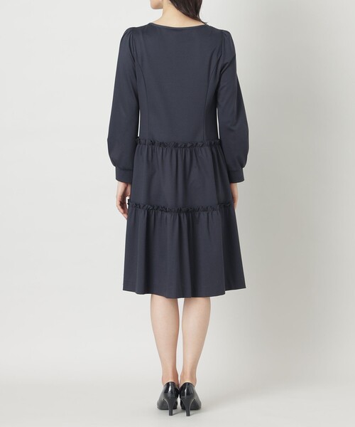 「TO BE CHIC」 長袖ワンピース 40 ダークネイビー レディース_画像5