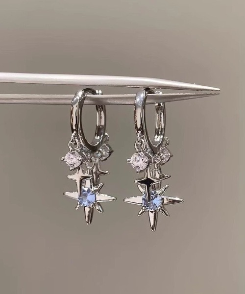 MASHIRO ピアス スターダストミックスドロップリングペアピアス(MA
