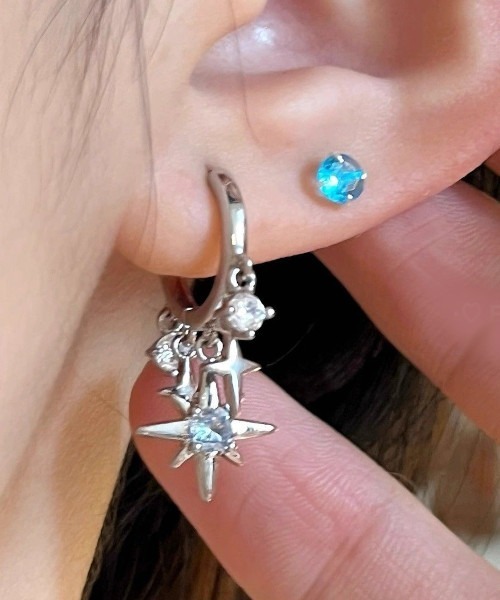 ハンドメイドピアス　ハンドメイドピアス　スターダスト03 MASHIRO ピアス スターダストミックスドロップリングペアピアス(MA