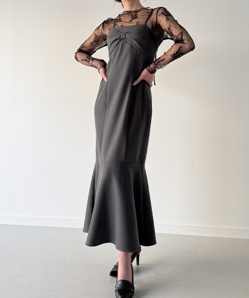 「junoah」 キャミソールワンピース X-LARGE ブラック レディース_画像9