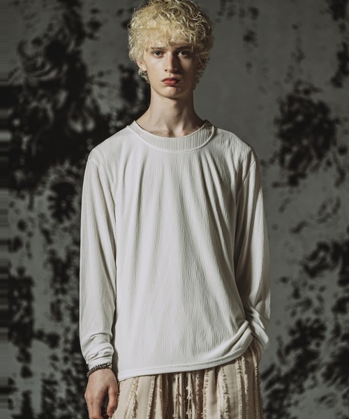 NO ID.（ノーアイディー） tシャツ Layered C/N Pullover / レイヤード