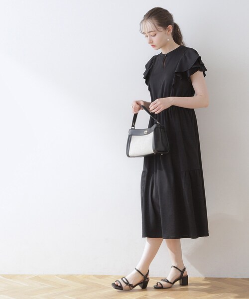 「couture brooch」 ノースリーブワンピース 38 ブラック レディース_画像3