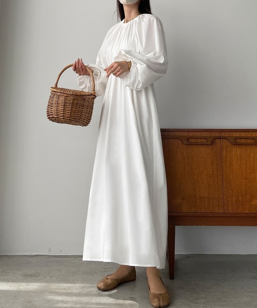 「Louere」 長袖ワンピース MEDIUM ホワイト レディース_画像7