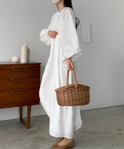 「Louere」 長袖ワンピース MEDIUM ホワイト レディース_画像8