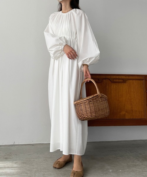 「Louere」 長袖ワンピース MEDIUM ホワイト レディース_画像9