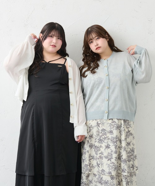 「Louiosy」 ニットカーディガン 3L ボルドー レディース_画像8