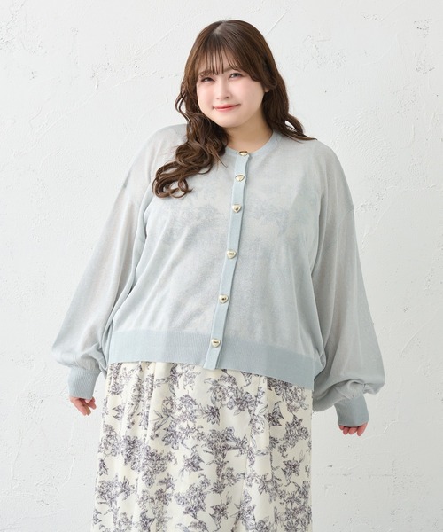 「Louiosy」 ニットカーディガン 3L ボルドー レディース_画像9