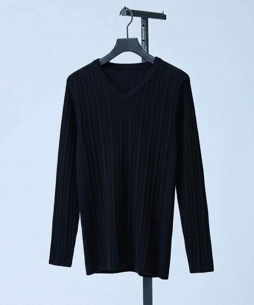 5351 POUR LES HOMMES セーター ニット Vネック ホールガーメント