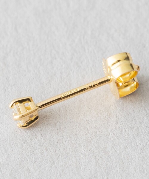 ピアス K18YG 一粒ダイヤモンド ピアス レディースの画像