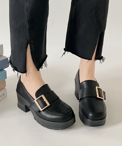 Shoes in Closet（シュークロ） ローファー 軽量厚底 スクエアトゥ