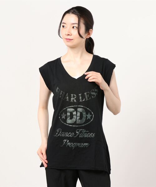 tシャツ Vネックノースリーブカットソー レディース