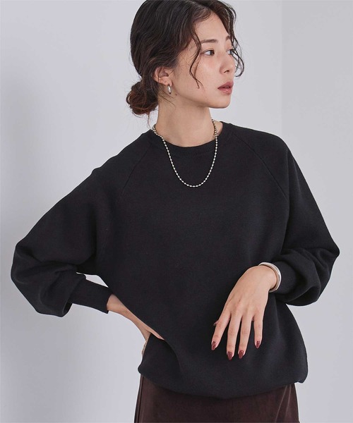 pinue スウェットライクニットトップス ur's ニット セーター スウェットライクニット レディース