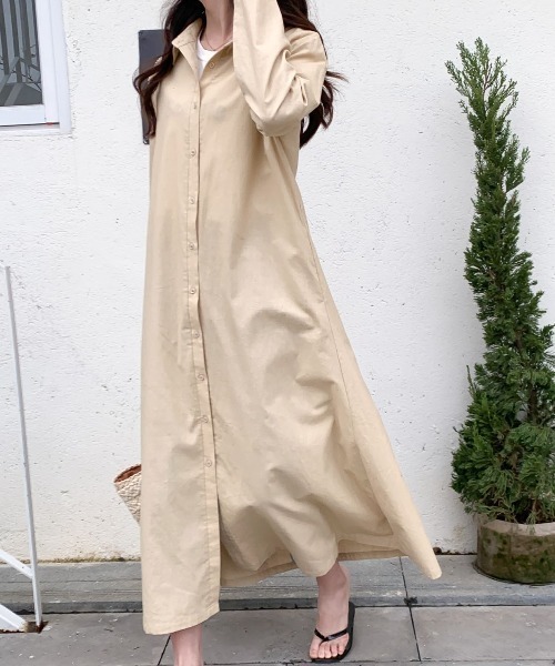 Diosfront ワンピース マキシ丈ロングシャツワンピース