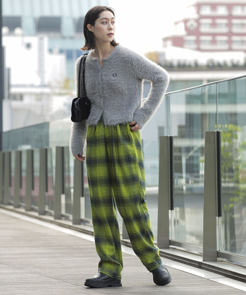 カーディガン FRED PERRY × Ray BEAMS / 別注 シャギー カーディガン