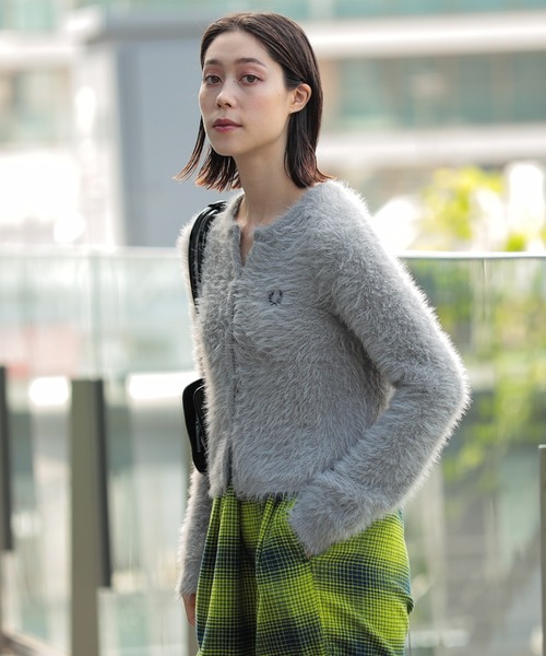 カーディガン FRED PERRY × Ray BEAMS / 別注 シャギー カーディガン