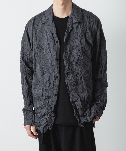 ATTACHMENT シャツ PE/LIポプリン リンクル加工 L/S / PE/LI