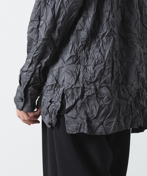 ATTACHMENT シャツ PE/LIポプリン リンクル加工 L/S / PE/LI