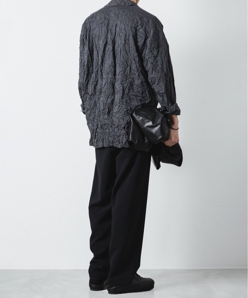 ATTACHMENT シャツ PE/LIポプリン リンクル加工 L/S / PE/LI