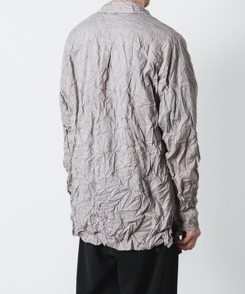 ATTACHMENT シャツ PE/LIポプリン リンクル加工 L/S / PE/LI