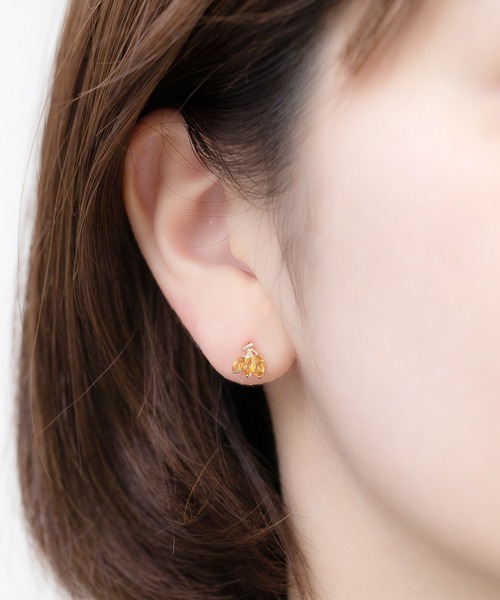 BLOOM（ブルーム） ピアス 11月誕生石 K10 イエローゴールド シトリン