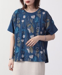 Emago tシャツ EMAGO 花刺繍ドルマンT 半袖 レディース