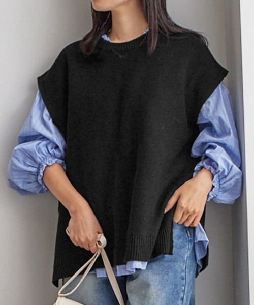 Viola e Viola（ヴィオラ エ ヴィオラ） ベスト ジレ ケーブル柄ニット