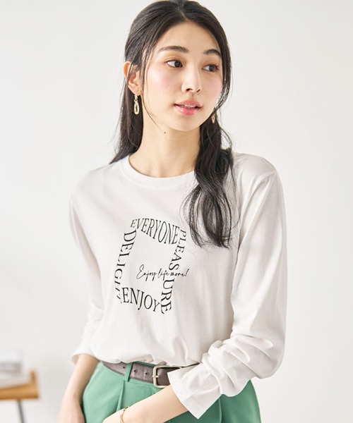 tシャツ 100／2リング糸テレコ プルオーバー レディース ニット 袖透かしプルオーバー オフホワイト レディース(M オフ