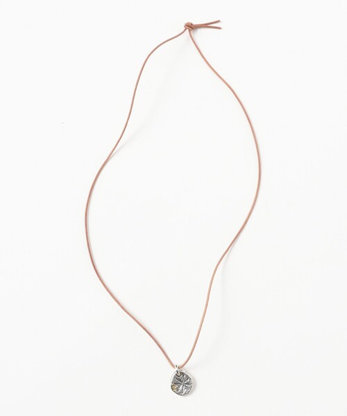 ネックレス 「EXCLUSIVE」Hammered Medallion Pendant With Stamp And 18k Gold Overlayの画像