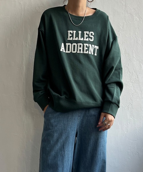 LBC トレーナー スウェット フロッキーロゴ裏毛プルオーバー