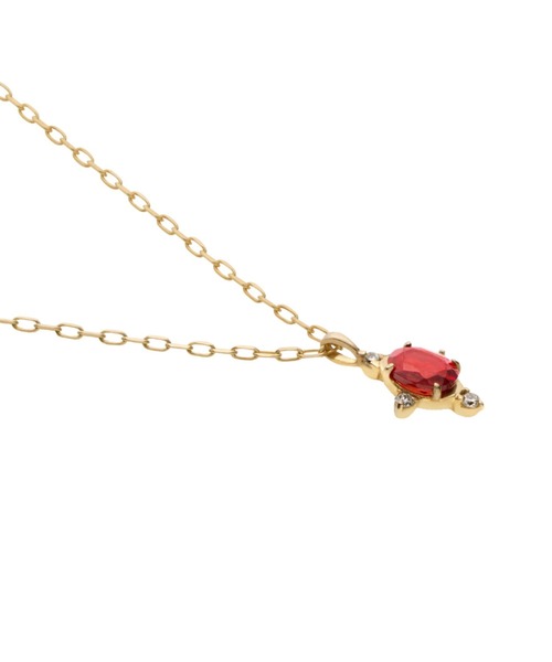 ネックレス K10イエローゴールド ガーネット ネックレス レディースの画像