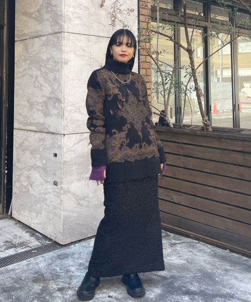Ameri スカート GLITTER TWEED I LINE SKIRT : ZOZOTOWN Yahoo