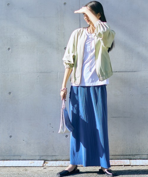 スカート 高身長　プリーツストレートスカート（トールサイズ）Essenave